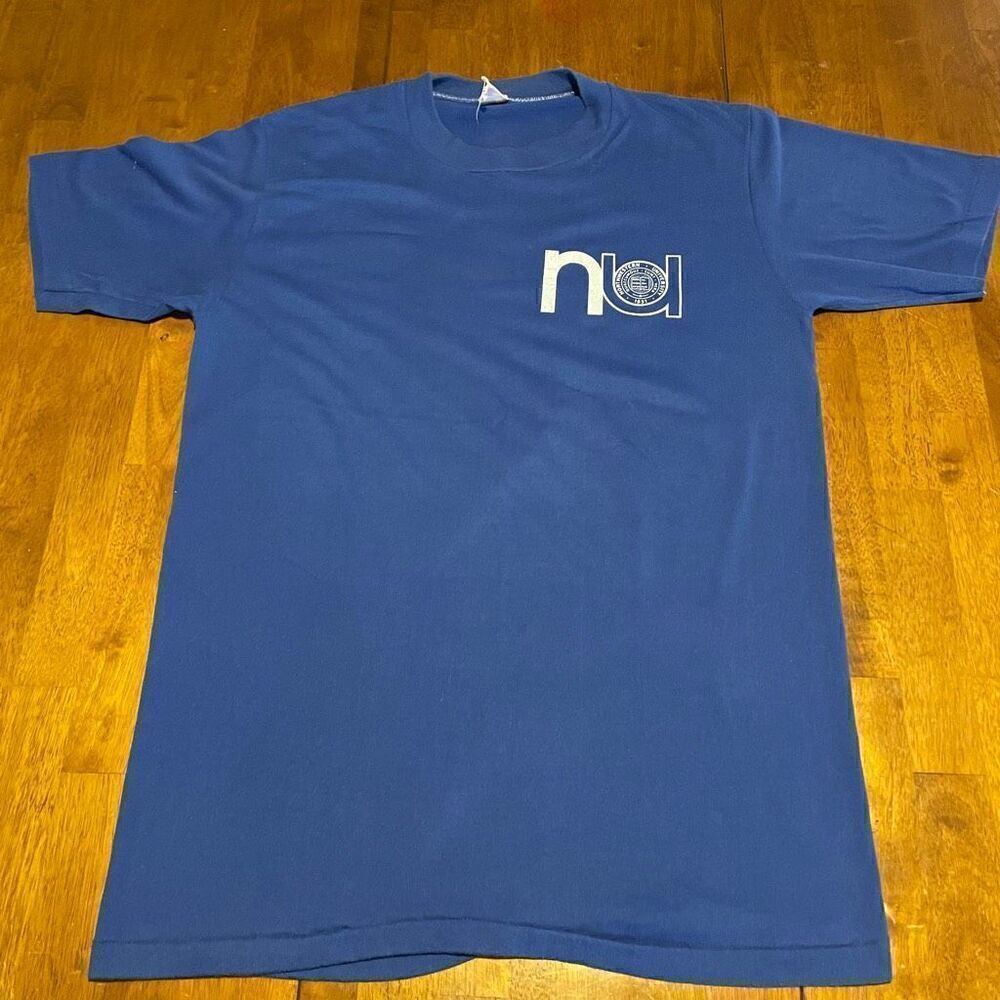 Vtg Single Stitch Northwestern University USA Made Sportswear Wolf Mens Shirt L
